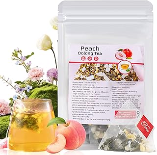 Peach Oolong Tea, Caffeine Alternative for Focus Support, Sweet Fruity Aroma and Smooth Oolong Flavor, Hot or Iced Daily Drink, 3.5g x 30 Bags