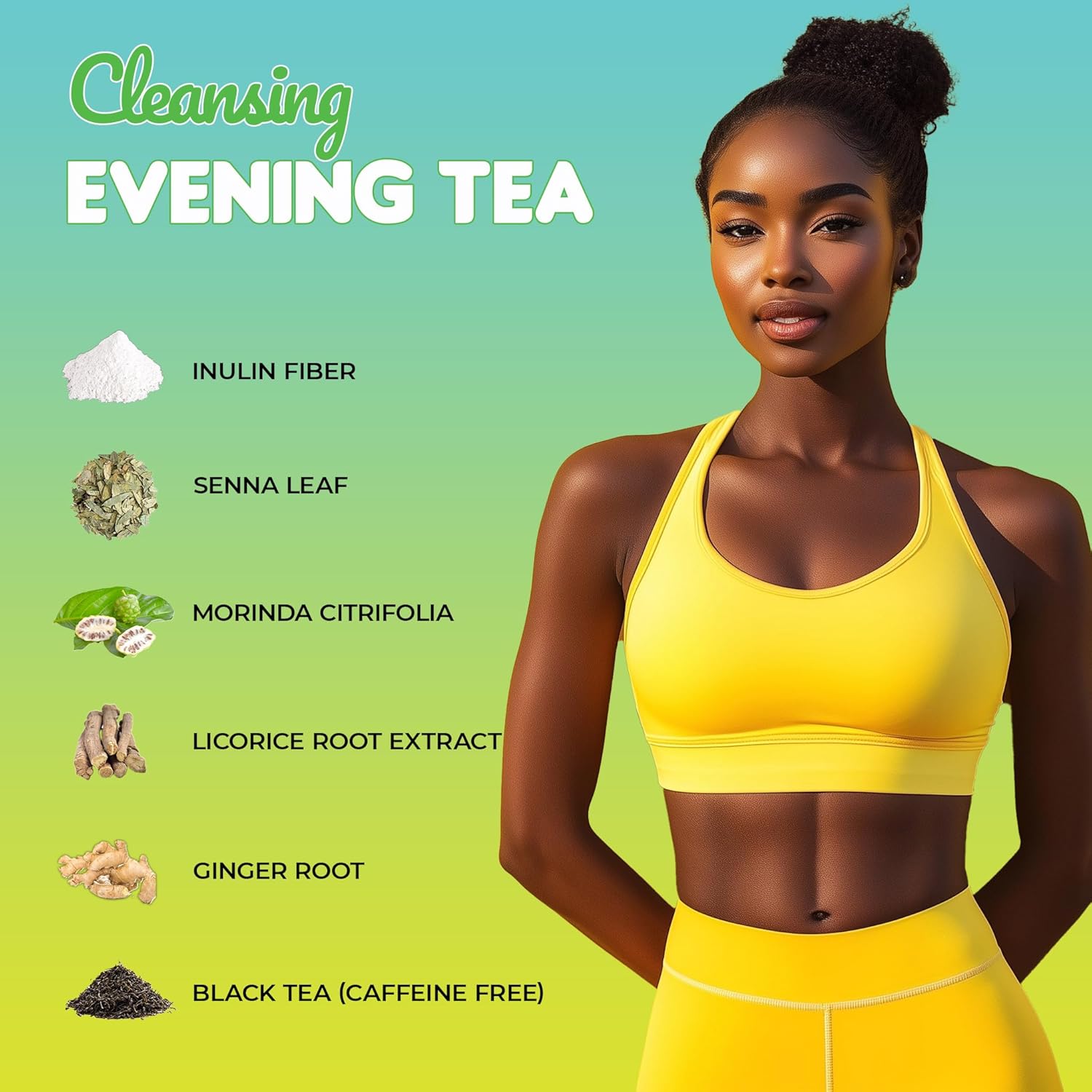 Skinny Teas Cleansing Evening Tea Sticks – Lemon Honey Detox Tea, Digestive Cleanse + Bloat Relief Support, Prebiotic Fiber, Caffeine-Free, 10 Calories, 14 Count