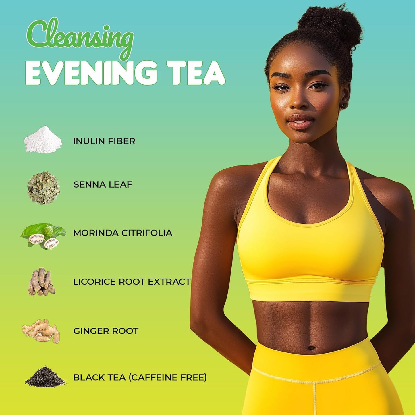Skinny Teas Cleansing Evening Tea Sticks – Lemon Honey Detox Tea | Digestive Cleanse + Bloat Relief Support, Prebiotic Fiber, Caffeine-Free, 10 Calories, 14 Count