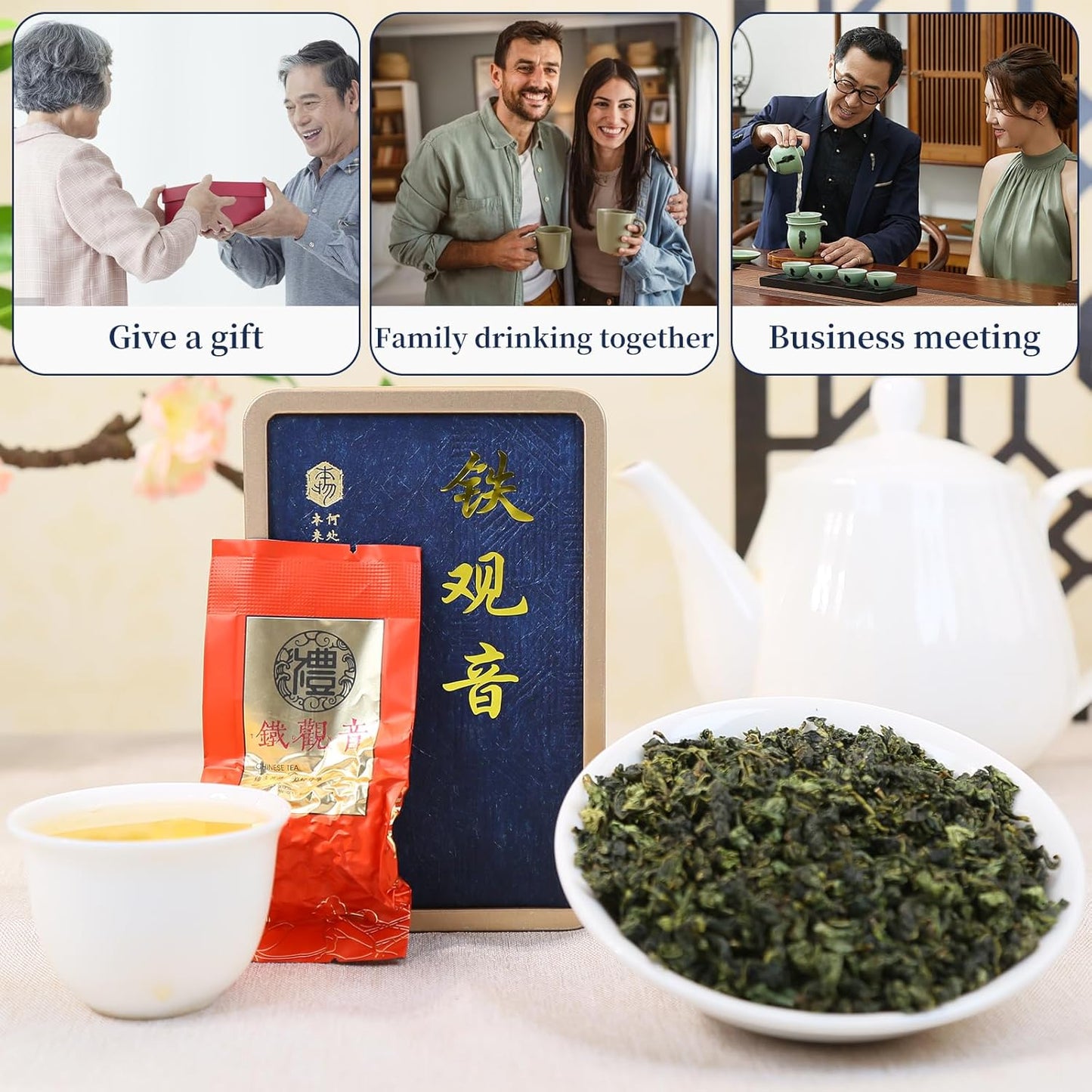 XIXICHA Tie Guan Yin Tea Oolong Loose Leaf 128g/4.5oz 8g*16bags Tieguanyin Chinese Tea Iron Goddess of Mercy from Anxi Fujian Core Area Orchid Aroma 铁观音 福建安溪 兰花香 独立包装袋泡茶叶