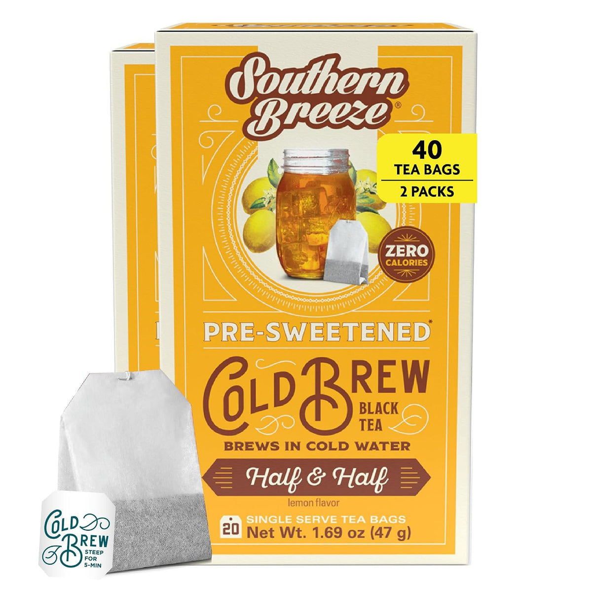 Southern Breeze Cold Brew Sweet Tea Half &amp; Half Iced Tea 20 Count, 2 Pack