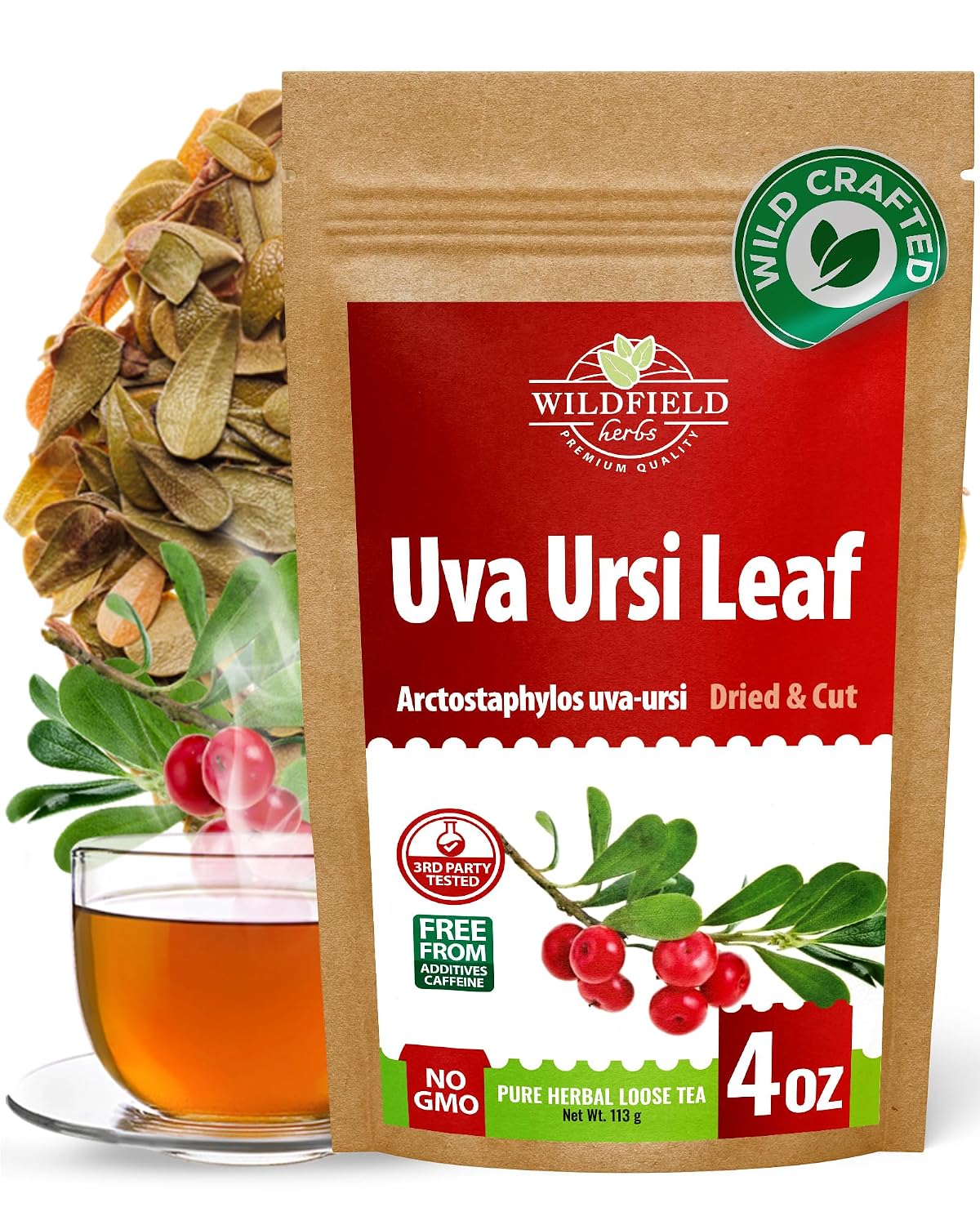 4 oz. Uva Ursi Leaf Tea Herb (Arctostaphylos Uva-Ursi) - 113g Uva-Ursi