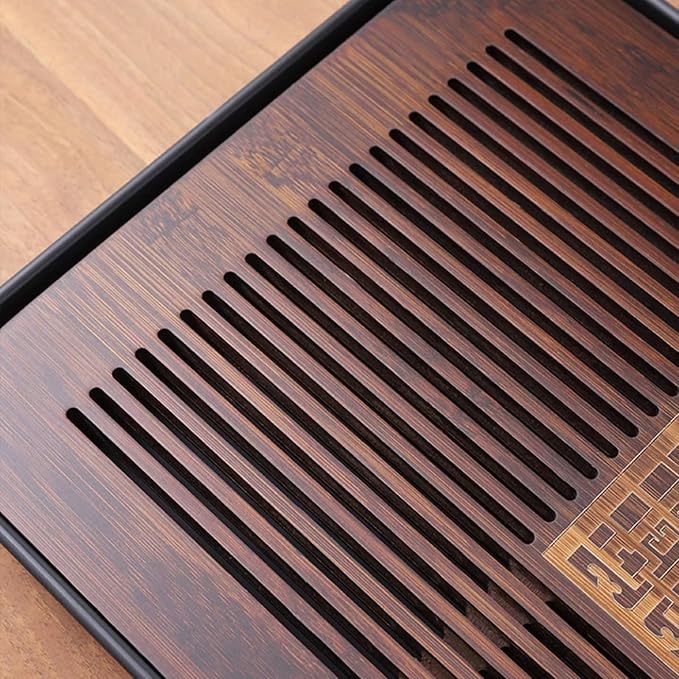 17 Inch Chinese Gongfu Bamboo Tea Tray with Water Storage for Kungfu Tea Set