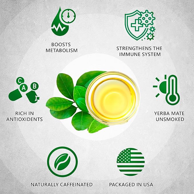 Yerba Mate Tea - Green Cut & Sifted - Unsmoked Energy Boost - 200 Tea Bags - Packed with Nutrients - Your Perfect Coffee Replacement