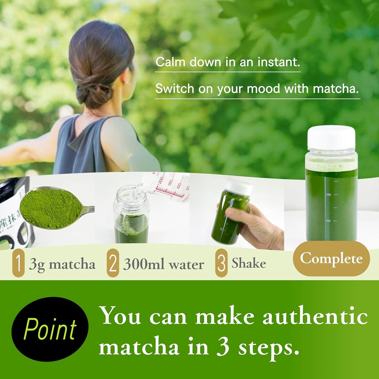 YAMAEI, Matcha Powder, Ceremonial Grade, 1.1oz, Japanese Green Tea, First Harvest, Use for Drinking, Latte