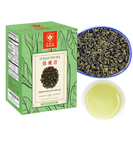 TIAN HU SHAN Tieguanyin/Tie Kuan Yin Oolong Tea Loose Leaf 4oz | Tie Guan Yin/tie kuan yin oolong Tea
