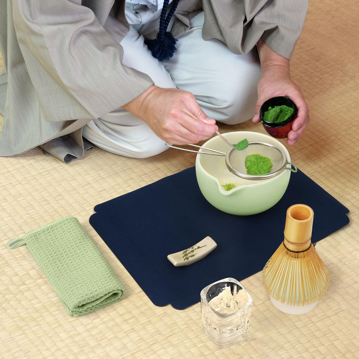 Joiish Complete Matcha Whisk Set, 10-Pcs Matcha Kit, Light Green