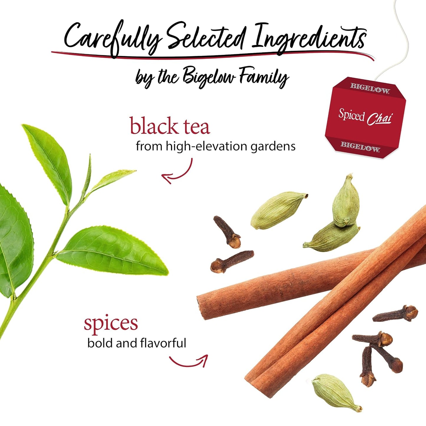 Bigelow Tea Spiced Chai Black Tea, 20 Count (Pack of 6) | Caffeinated Tea, 120 Total Tea Bags