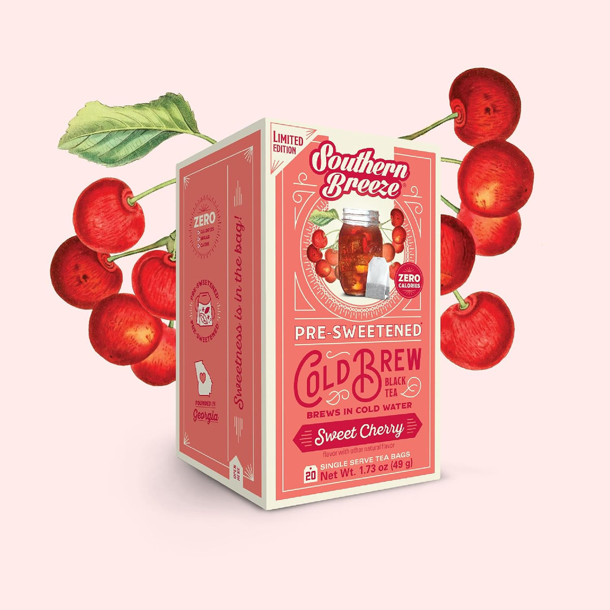 Southern Breeze Cold Brew Sweet Tea Sweet Cherry Iced Tea 20 Count