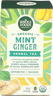 Whole Foods Market, Organic Mint Ginger Herbal Tea, 20 Count