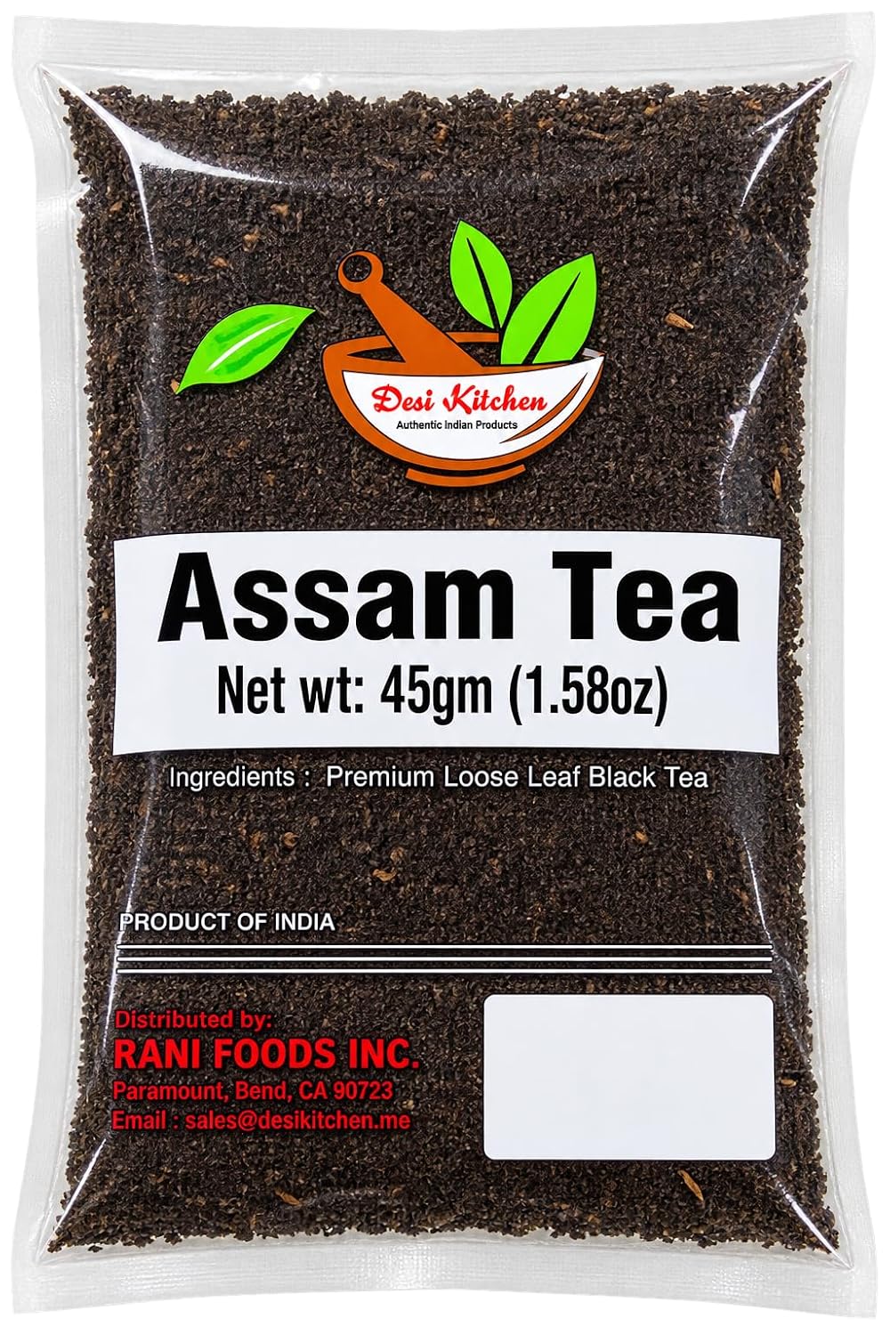Desi Kitchen Premium Loose Leaf CTC Assam Black Tea 45gm (1.58oz) | High quality tea | Non-GMO | Product of India | By Rani Foods
