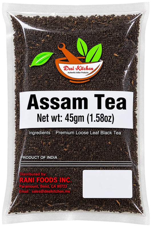Desi Kitchen Premium Loose Leaf CTC Assam Black Tea 45gm (1.58oz) | High quality tea | Non-GMO | Product of India | By Rani Foods
