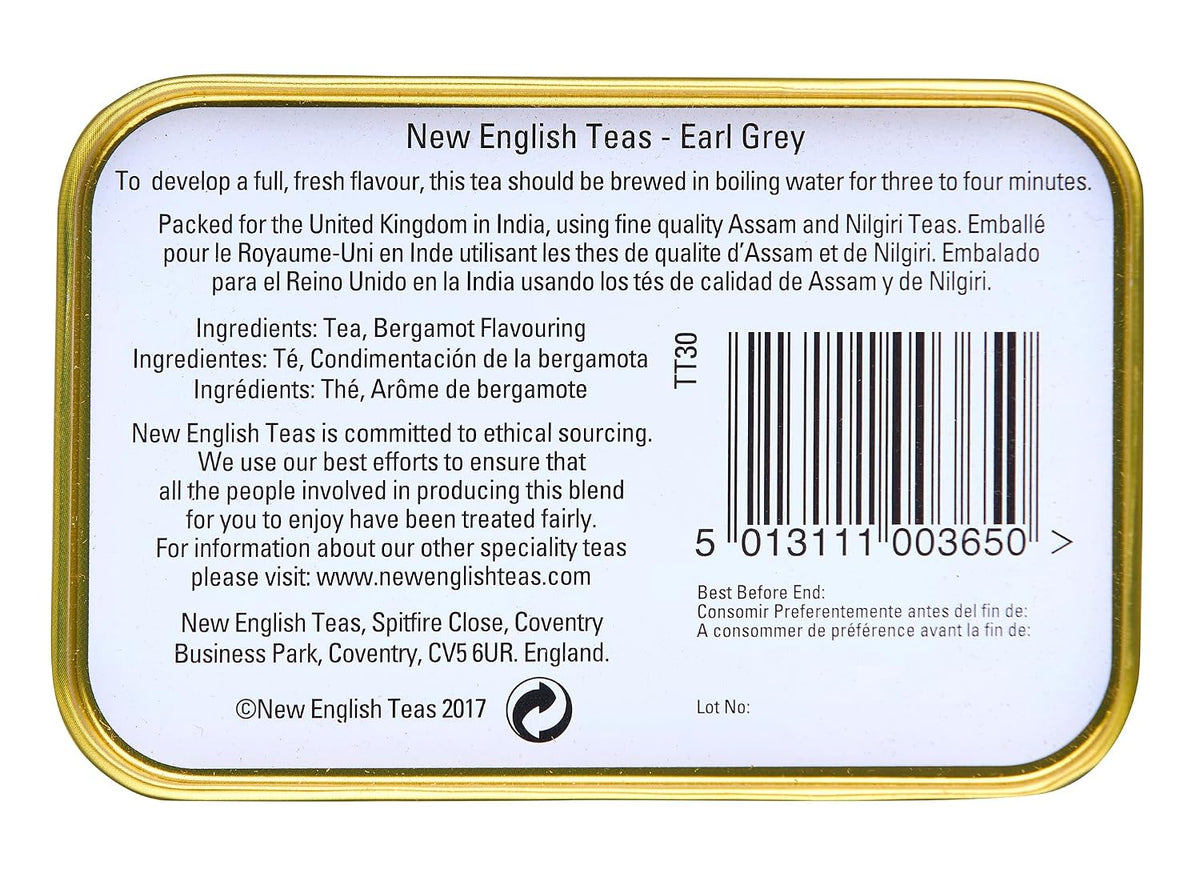 Vintage Floral Tea Tin with Earl Grey Loose Leaf Tea 125g