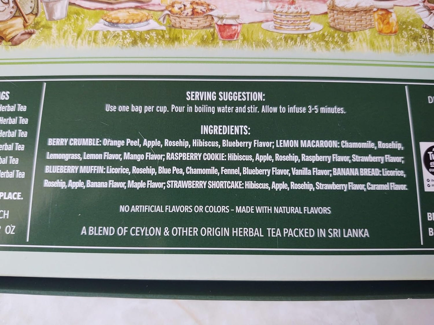 limited edition Tea Party Collection by tea co benner, 24 tea bags of caffeine free herbal tea
