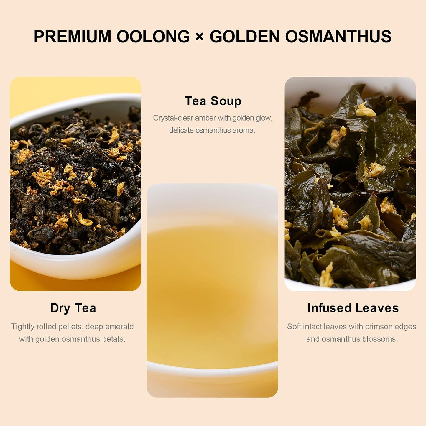 BAMATEA Osmanthus Oolong Tea Tieguanyin Loose Leaf, 210g (7.41oz), 30 Packs