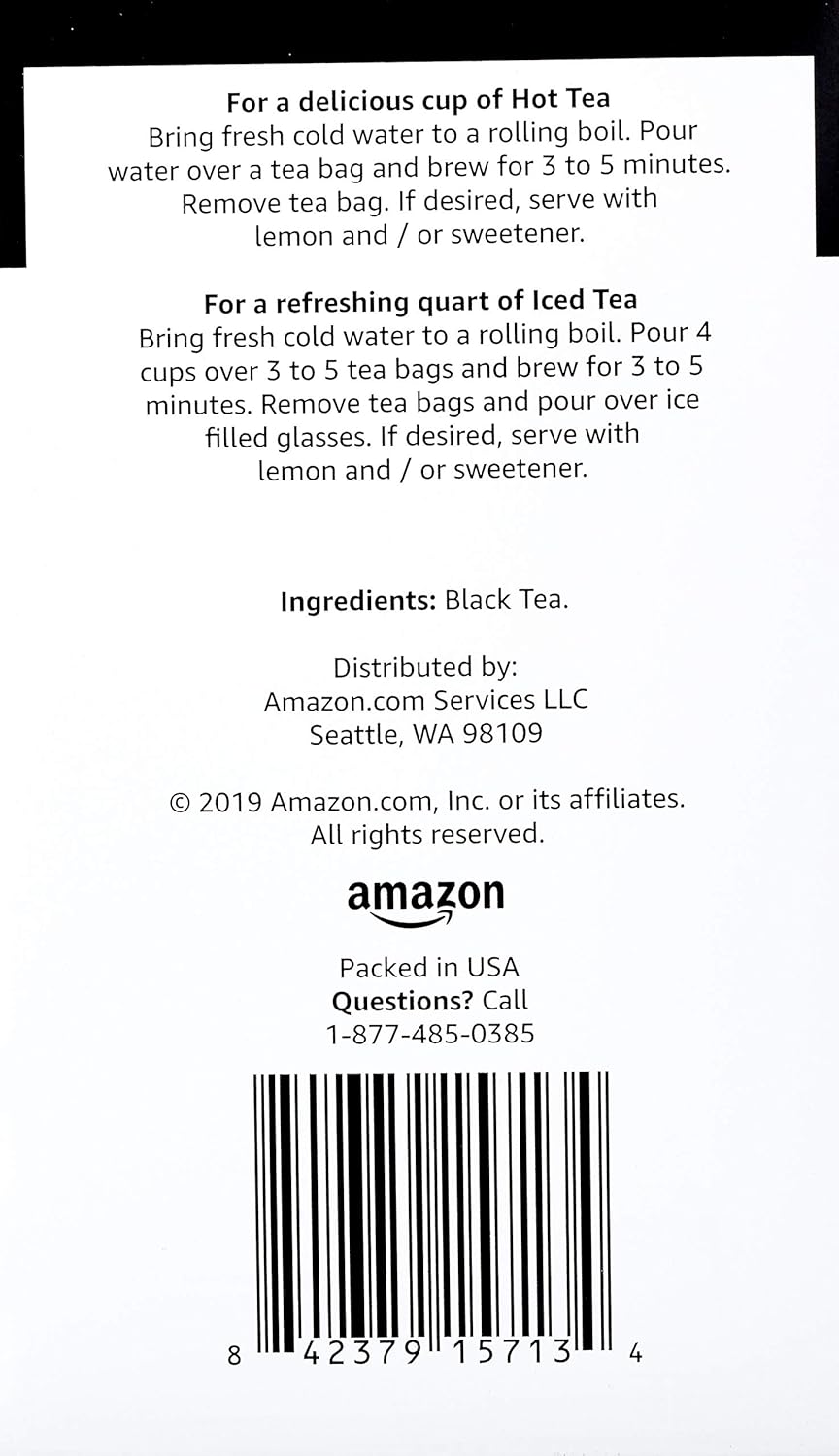 Amazon Brand - Happy Belly English Breakfast Tea Bags, 20 Count (Pack of 1)