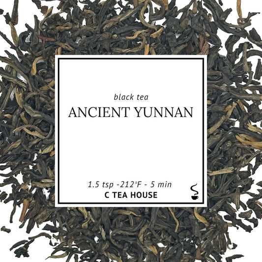 C Tea House Ancient Yunnan Black Tea Loose Leaf Tea – Bold, Smooth & Earthy Flavor – Single Origin Yunnan Tea – 3oz Resealable Pouch (Makes ~50 Cups)