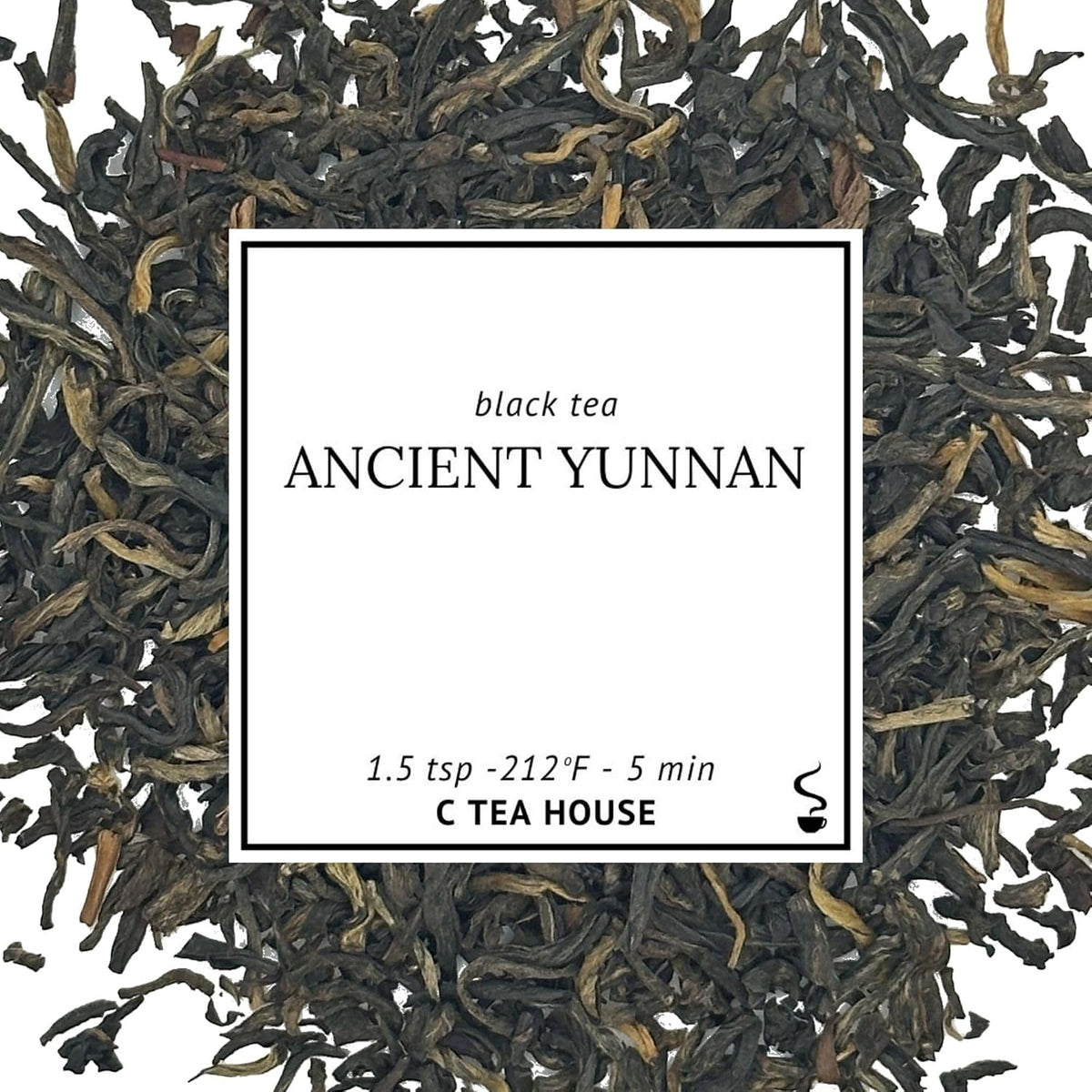 C Tea House Ancient Yunnan Black Tea Loose Leaf Tea – Bold, Smooth & Earthy Flavor – Single Origin Yunnan Tea – 3oz Resealable Pouch (Makes ~50 Cups)