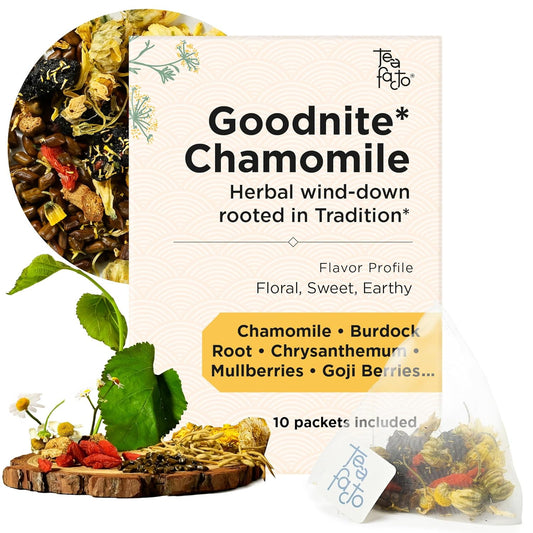 Tea Facto Goodnite* Chamomile Tea Bags with Chrysanthemum Tea for Soothing Comfort - 10 Pack