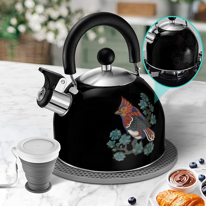 ARC Stainless Steel Whistling Tea Kettle for Stovetop, Magic Color Changing Design Teapot for Stovetop