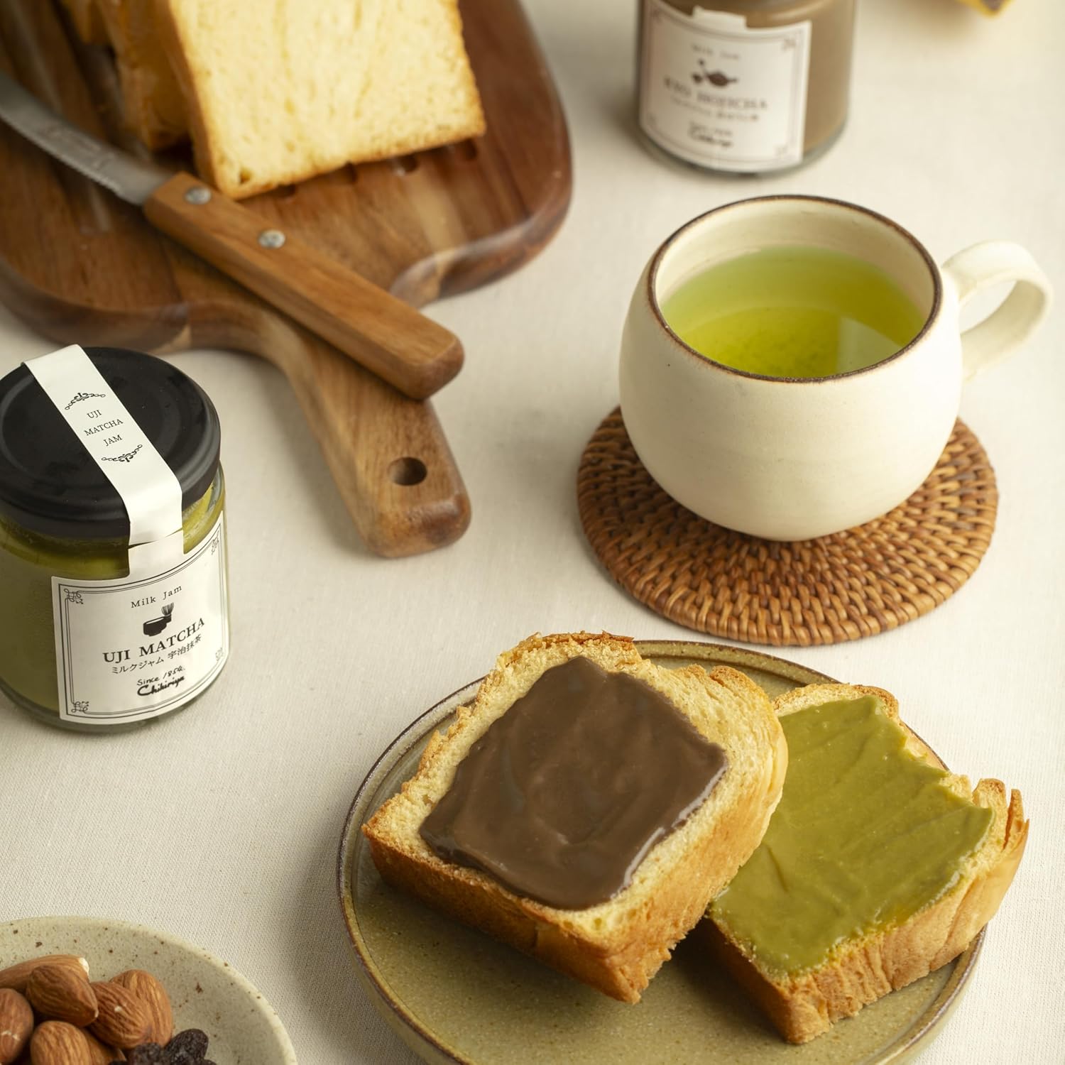Chikiriya Uji Matcha Milk Jam, Premium Green Tea Spread with Hokkaido Milk, 3.88 Oz, No Preservatives