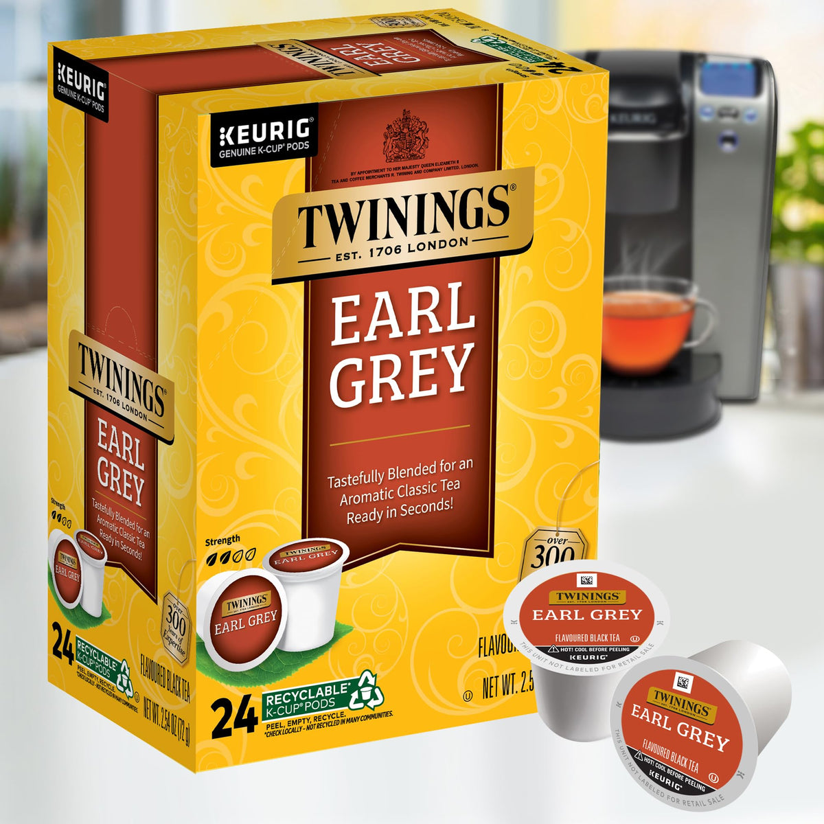 Twinings Earl Grey Black Tea K-Cup Pods for Keurig, 24 Count (Pack of 2)