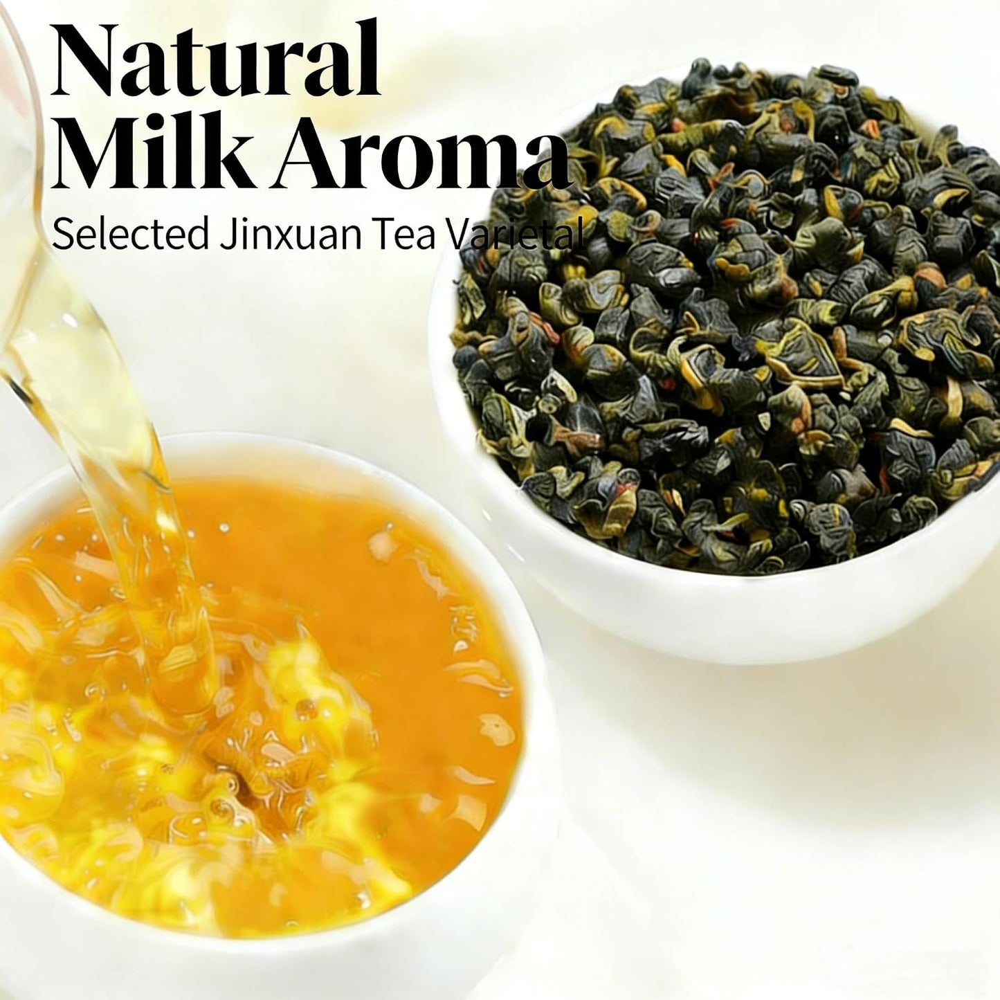 NASLAPH Milk Oolong Tea, Chinese Jin Xuan Oolong Loose Leaf with Smooth and Sweet, Formosa High Mountain Oolong Leaves with Gentle and Nourishing 奶香乌龙 台湾高山茶 中国茶 5.29 Oz