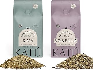 Katú Ka’a + Rosella Yerba Mate Tea – Variety 2-Pack (1 x Ka’a + 1 x Rosella, 500g Each) – Organic Loose-Leaf Blend with Hibiscus, Peppermint & Stevia – 1kg Total