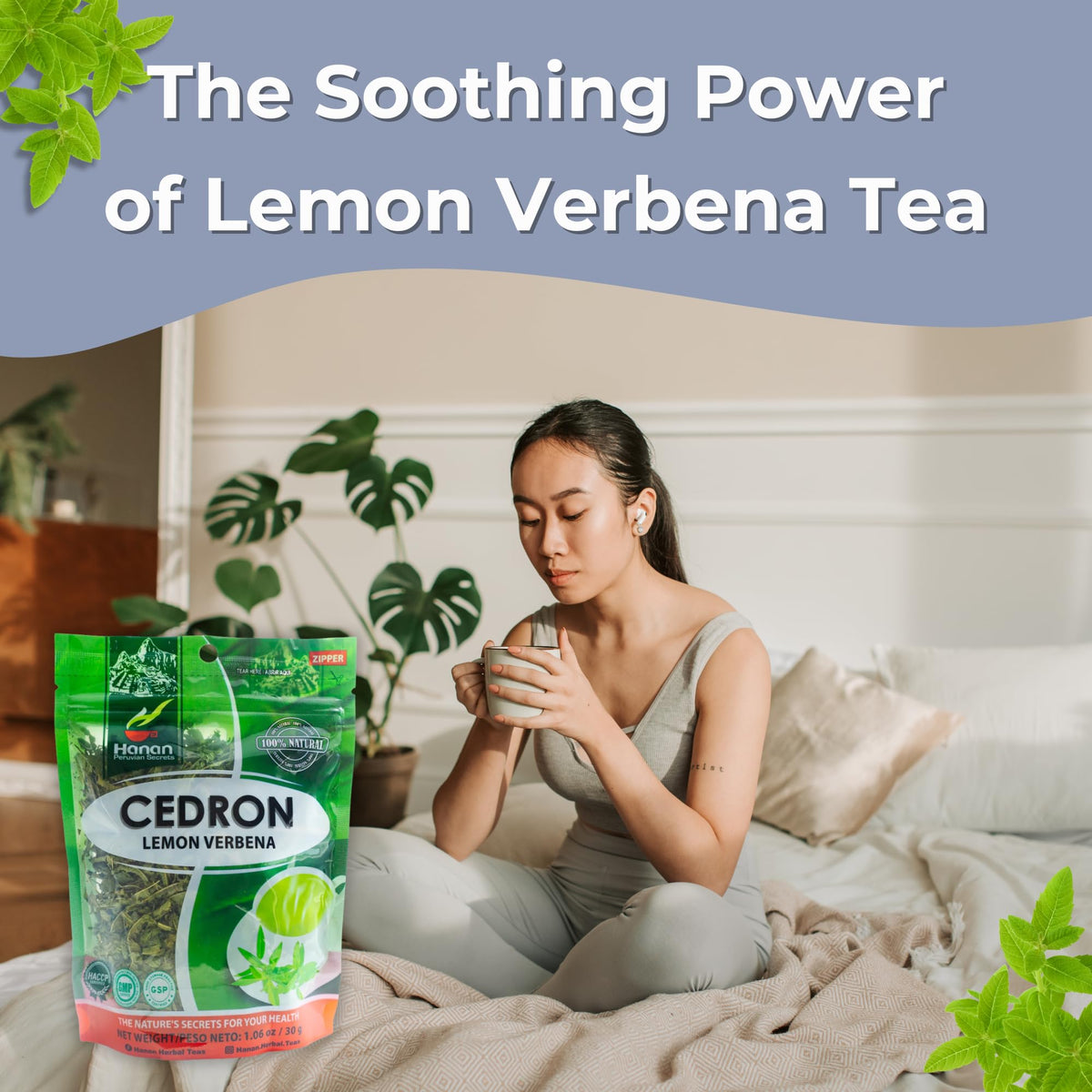 HANAN PERUVIAN SECRETS Hanan Lemon Verbena (Cedron) Loose Herbs – Herbal Tea All-Natural Beebrush from Peru’s Andes Mountains