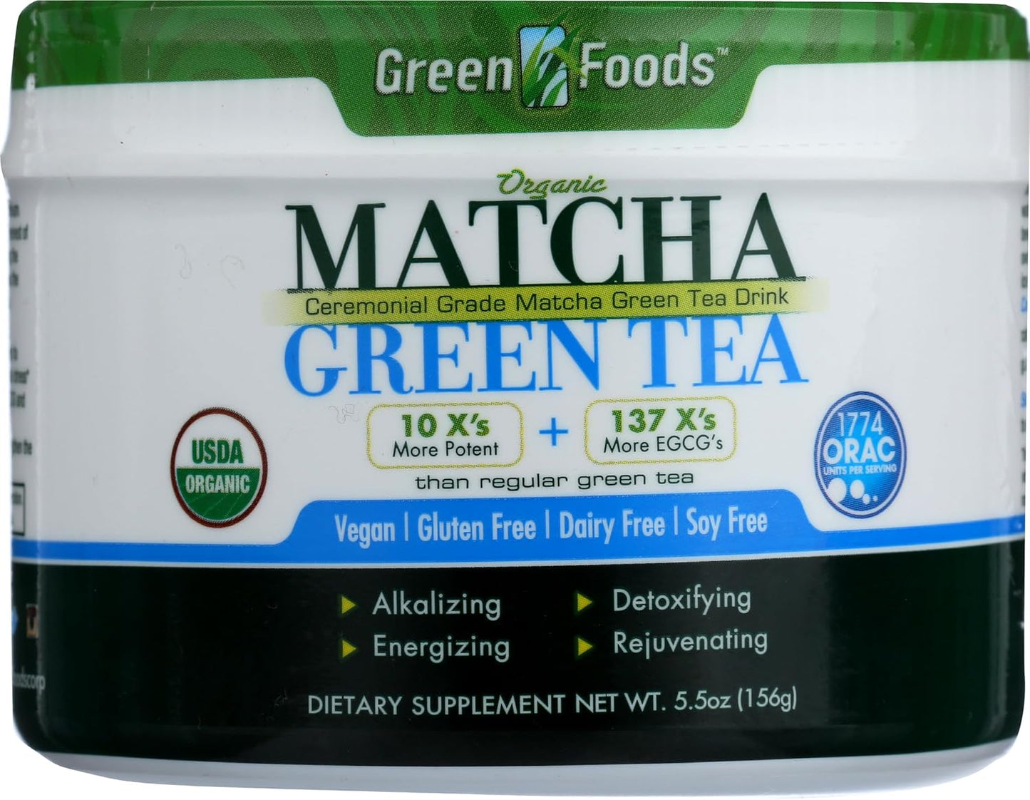 Green Foods Organic Ceremonial Grade Matcha Green Tea from Japan 5.5oz