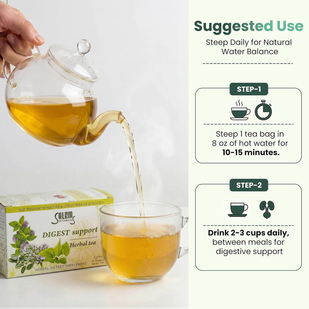 Salem Botanicals Herbal Tea, Digest Support, 20 Count, 1.2 oz