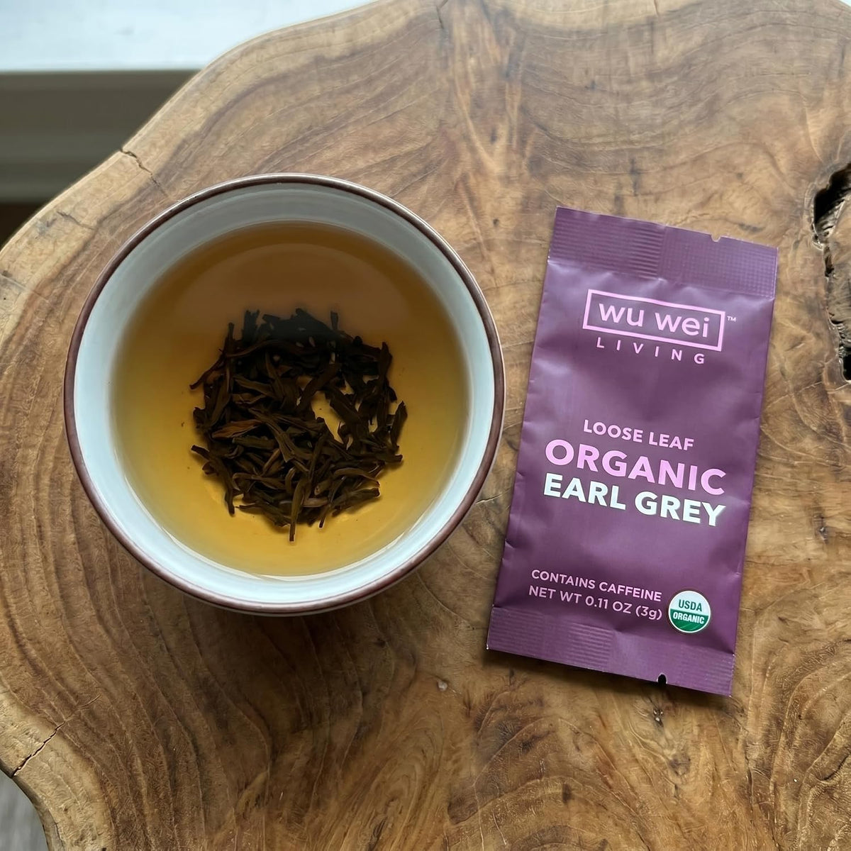 Organic Earl Grey Loose Leaf Tea, USDA Organic Certified, Citrusy and Floral, Single Serve Loose Leaf Tea (32-Pack), Limited Small Batch, Single Origin, Whole Leaf Tea,