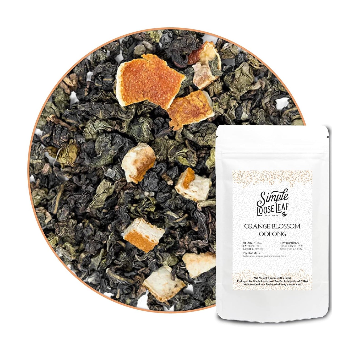 Simple Loose Leaf - Orange Blossom Oolong Tea - Premium Loose Leaf Oolong Tea - High Caffeine - Classic and Mild (4 Ounce)