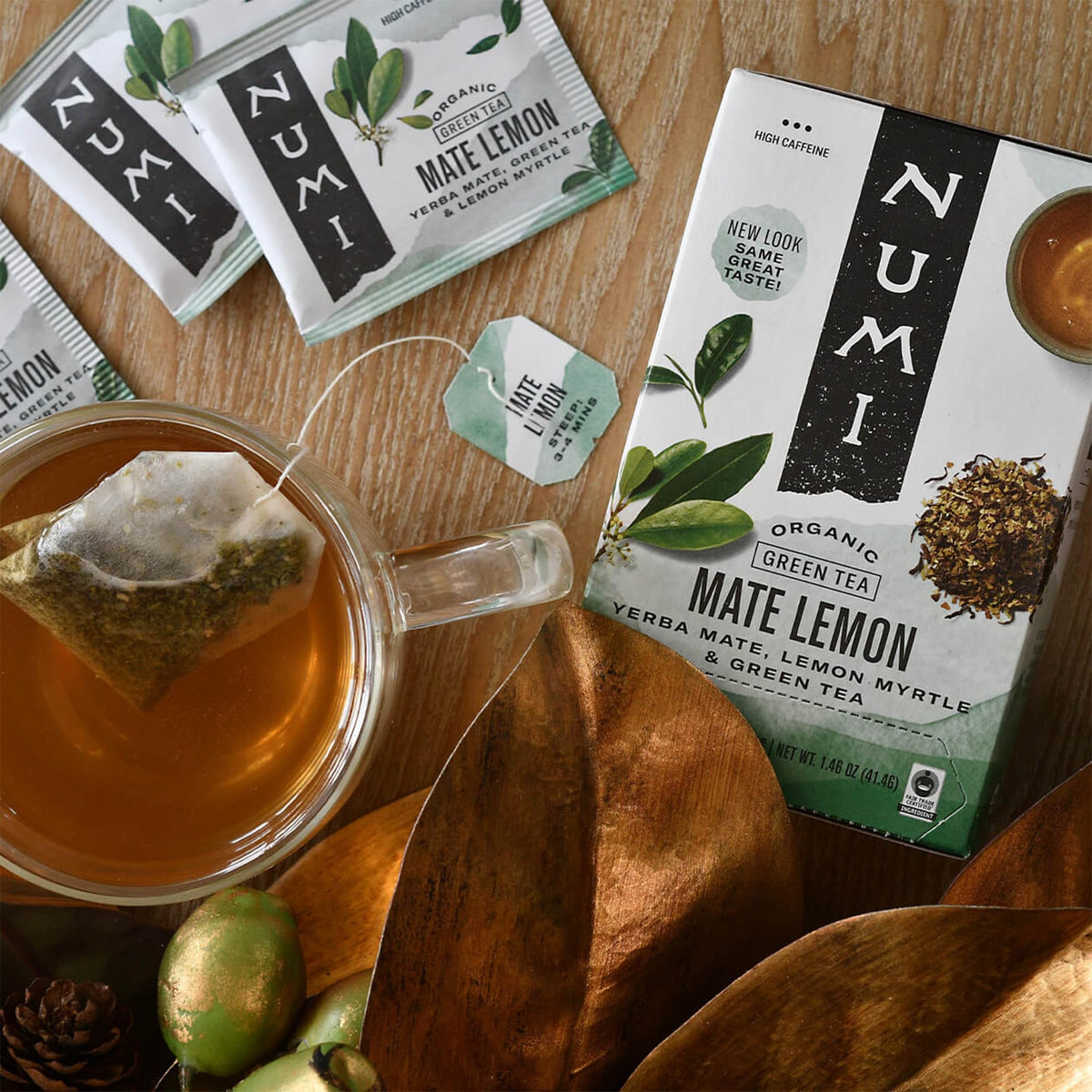 Numi Organic Maté Lemon Tea, 100 Green Tea Bags
