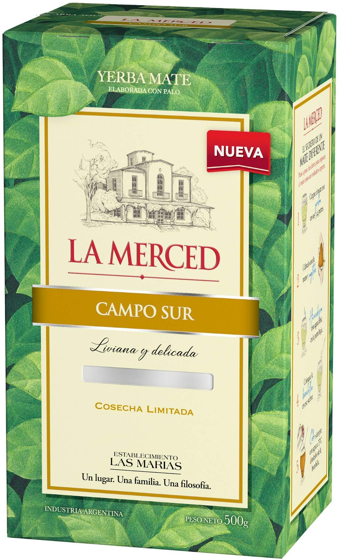 Yerbee (2 PACK) La Merced Yerba Mate Campo Sur 1.1 Lb. 500 Gr. each.