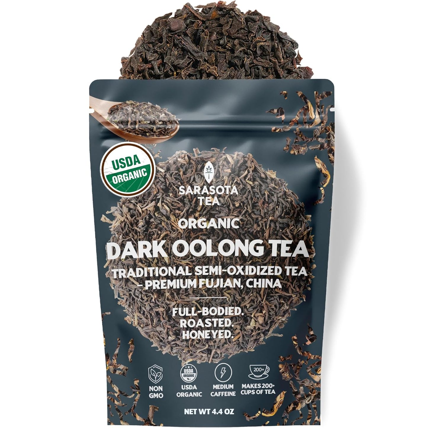 Oolong Tea Loose Leaf 4.4 oz – Premium Chinese Oolong Tea Leaves – Smooth Floral Toasted Flavor – Bulk Loose Leaf – Naturally Caffeinated