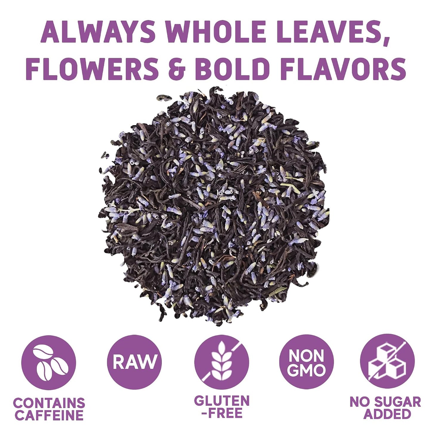Sou Zen Earl Grey Lavender Loose Leaf Tea Blend 4oz | Ceylon Black Tea with Bergamot Oil and Lavender Flowers | Aromatic Black Tea Blend | Resealable Pouch for Tea Infusers, Tea Balls and Teapots