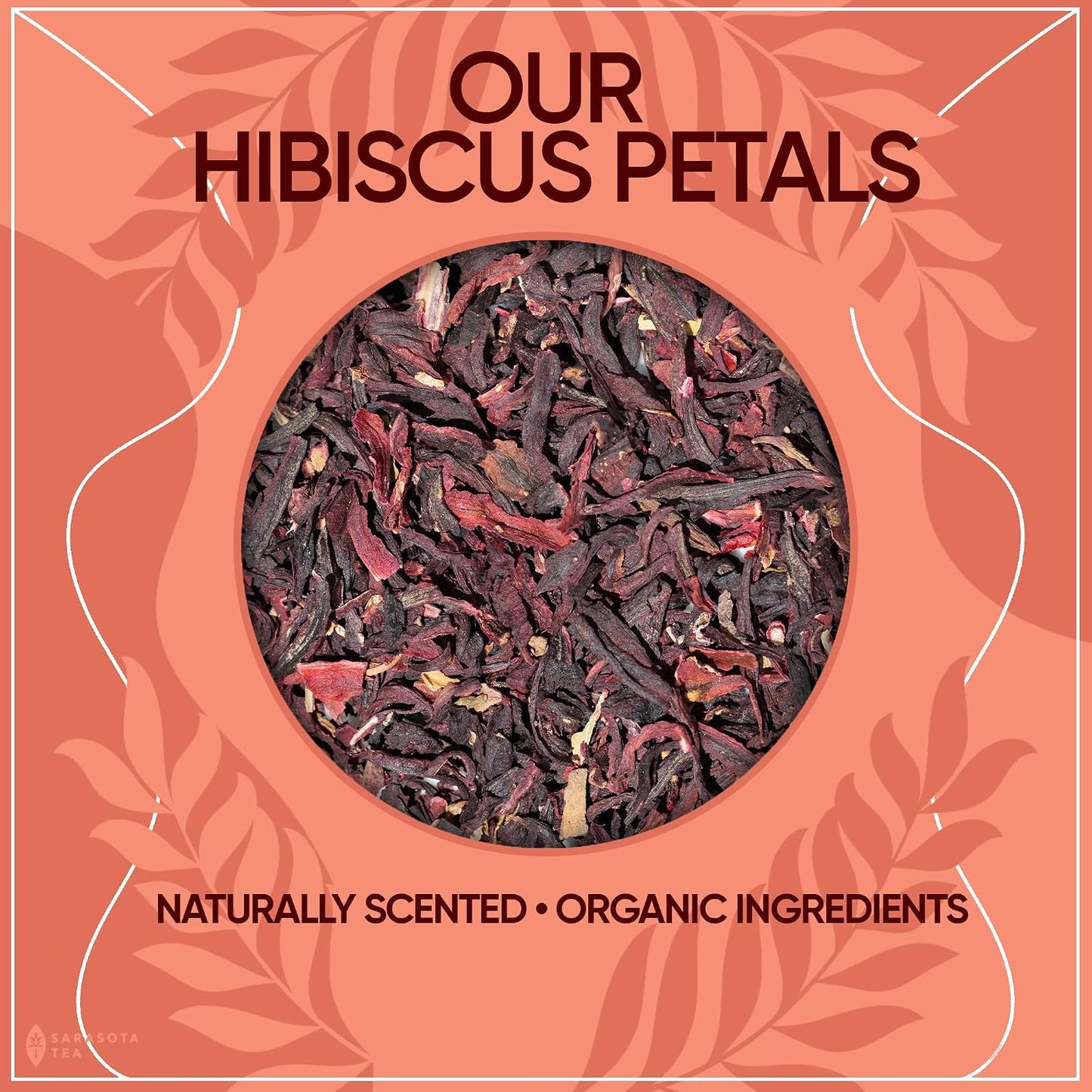 Organic Hibiscus Tea 1 lb (16 Oz) – USDA Certified Organic Hibiscus Flowers, Cut &amp; Sifted – Caffeine Free Loose Leaf Herbal Tea for Hot or Iced Tea – Non-GMO Bulk Resealable Bag