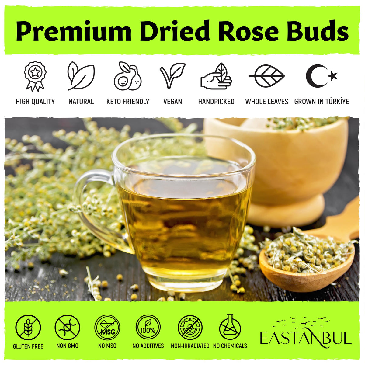 Eastanbul Yarrow Tea, Loose Leaf Herb, Caffeine Free, Natural,1.4oz