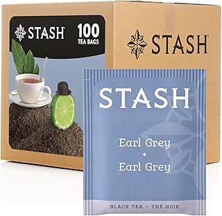 Stash Tea Earl Grey Black Tea, Box of 100 Tea Bags (Packaging May Vary)
