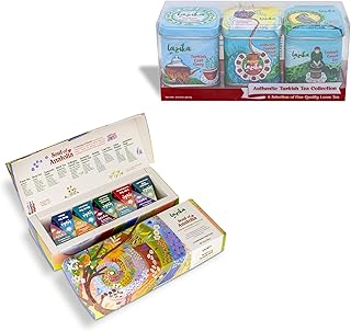 Lazika Herbal Tea Variety Pack and Loose Leaf Tea Set, Black, Green Herbal Tea Assortment and Loose Leaf Tea Set for Tea Lovers