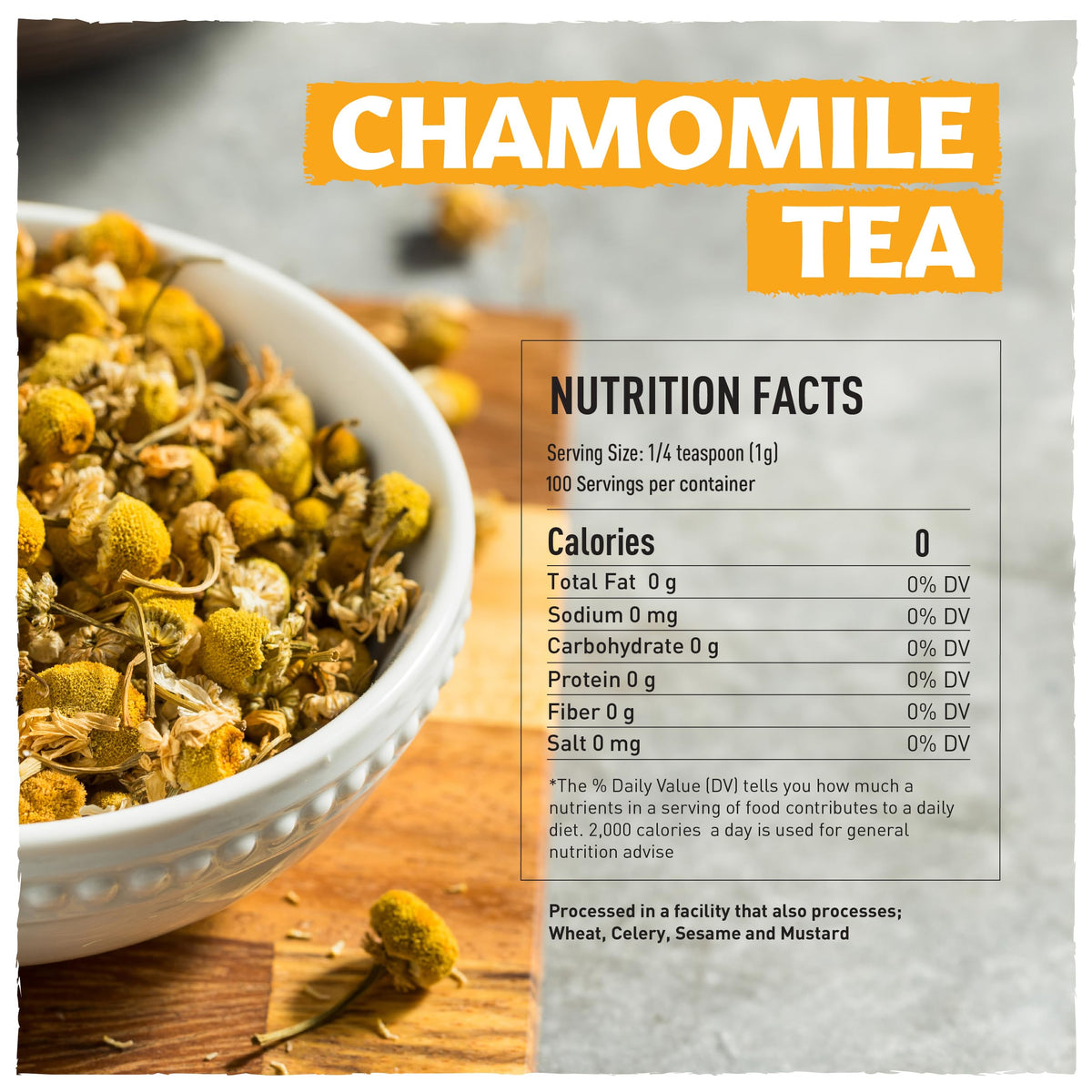 Eastanbul Chamomile Tea Loose Leaf, Chamomile Flowers, Caffeine-Free, 3.5oz