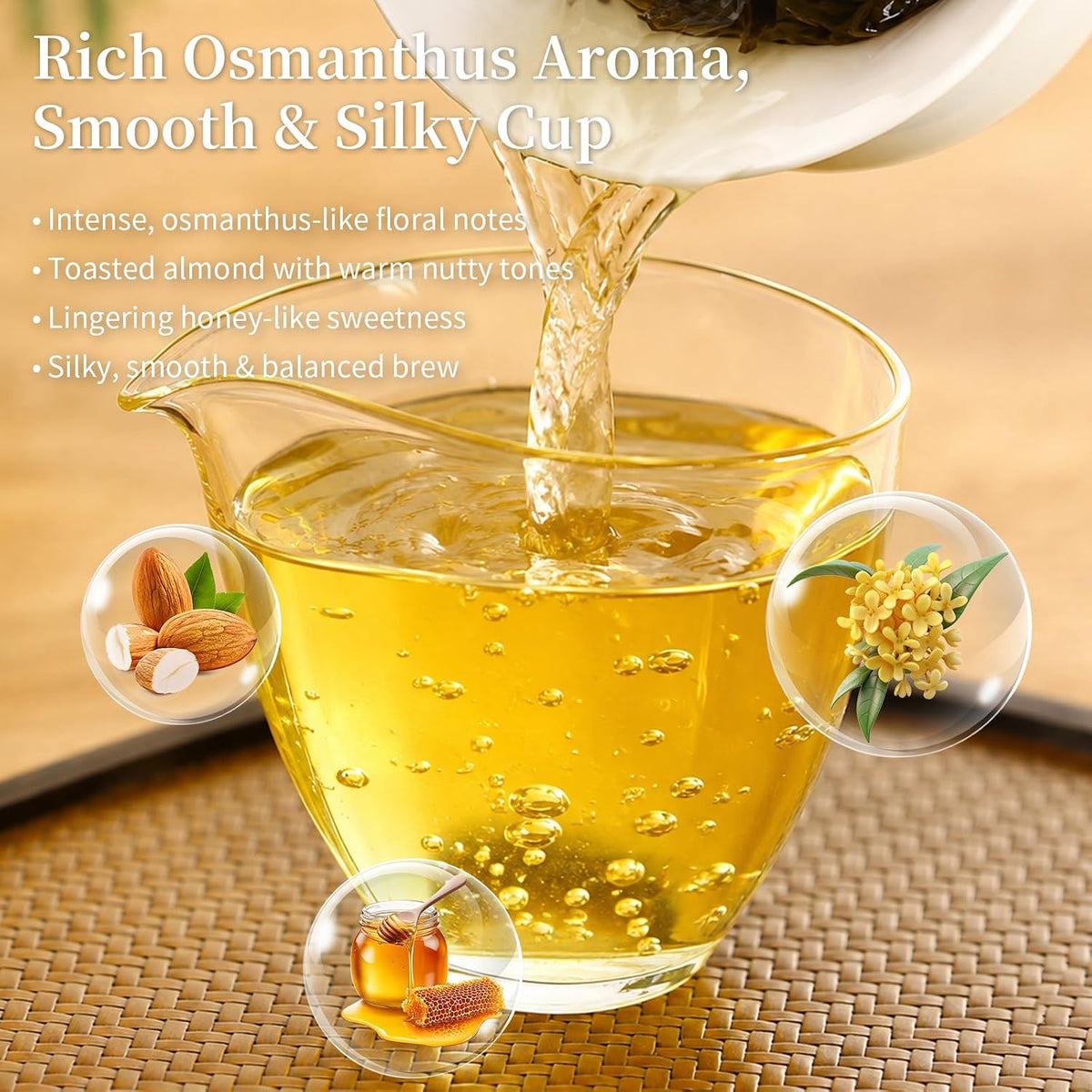 CHADUO Osmanthus Oolong Tea taiwan oolong tea Loose Leaf Premium Taiwan High Mountain Oolong Tea 5.3oz Natural Osmanthus Fragrance Sweet Taste 中国茶 烏龍茶 台湾茶 桂花乌龙茶