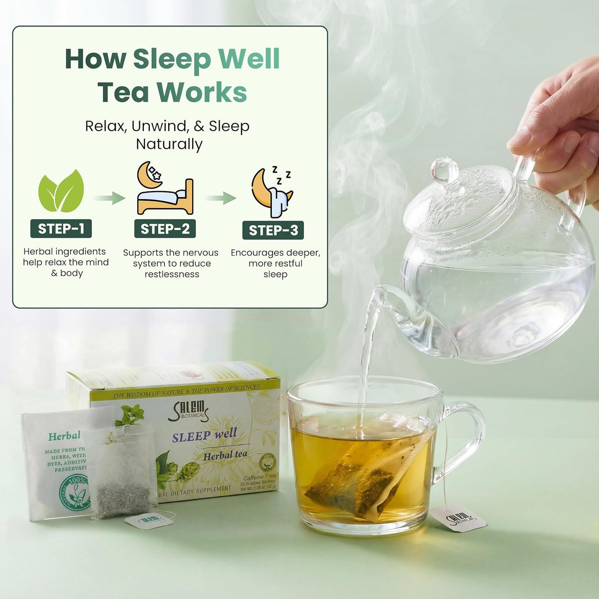 Salem Botanicals Herbal Tea, Sleep Well, 20 Count