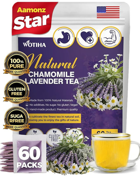 Natural Chamomile lavender tea 120g. 100% natural ingredients Chamomile lavender Herbal tea.for Relaxation & Bedtime.Additive-Free • Sugar-Free • Vegan.