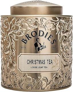 Brodies Tea, Christmas Tea, Loose Leaf Black Tea Caddy Gift Tin Imported from Scotland, 3.5 Ounce (Pack of 1)