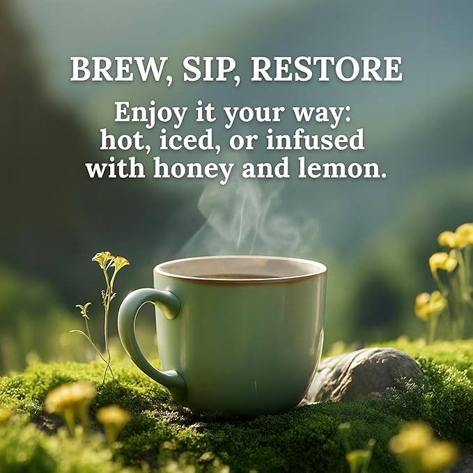 My Land Organic Greek Mountain Tea Bags – Sideritis Scardica Ironwort from Mt. Olympus, 20 Compostable Herbal Tea Bags, Caffeine-Free, Easy Steep Greek Tea