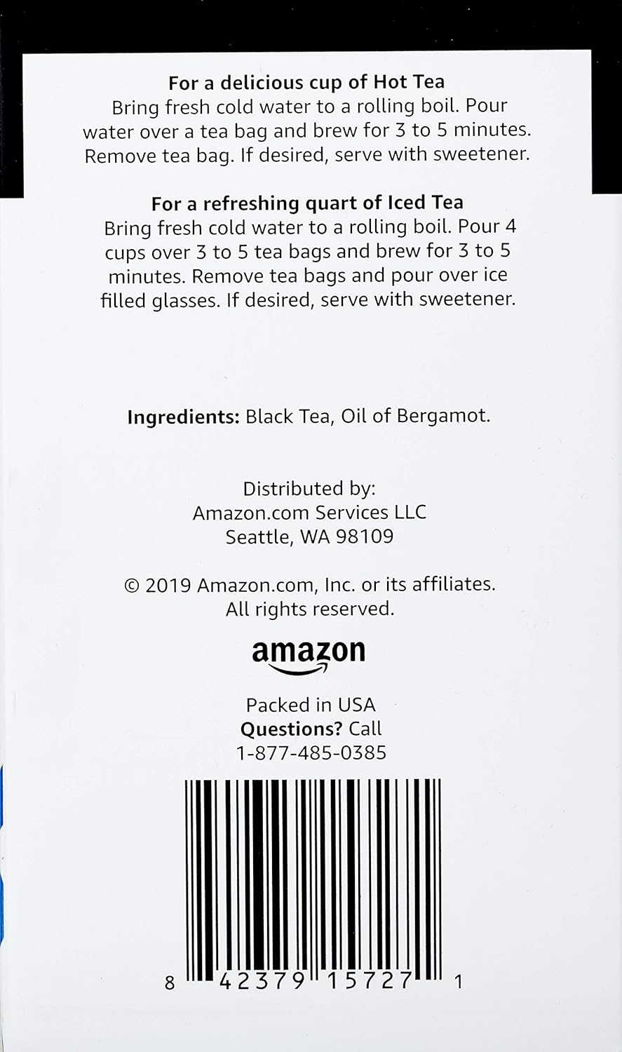 Amazon Brand - Happy Belly Earl Grey Tea Bags, 20 Count (Pack of 1)