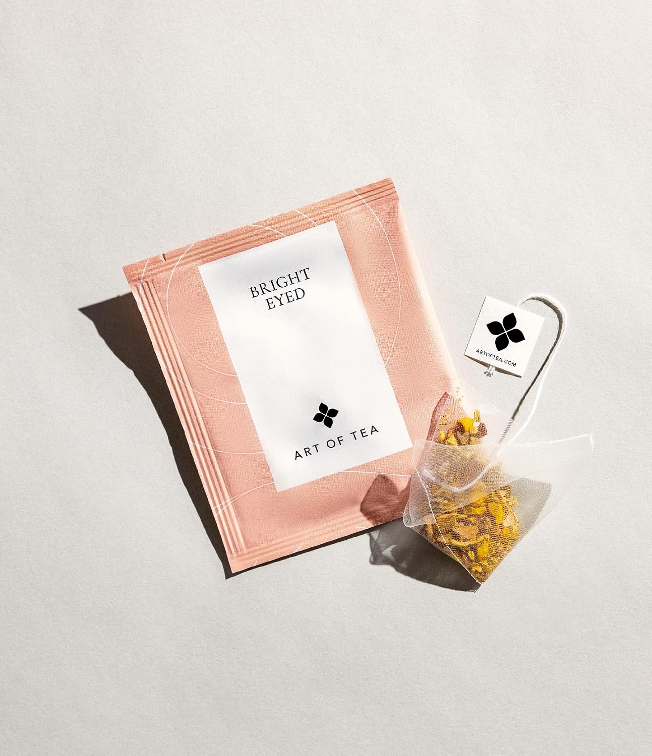Art of Tea Bright Eyed 50 Count Herbal Tea Bags, Organic Ginger Turmeric Wellness Tea with Cinnamon &amp; Botanicals, Caffeine Free Herbal Tea for Daily Wellness, Premium Tea Bags