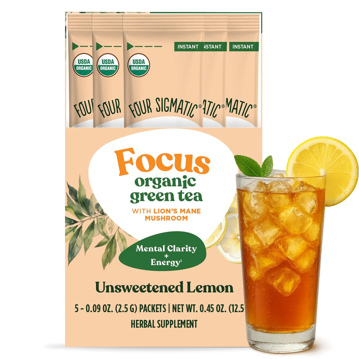 Four Sigmatic Focus Organic Green Tea Single Serve 5ct